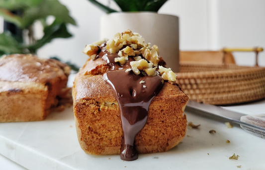 Pastel de plátano y chocolate