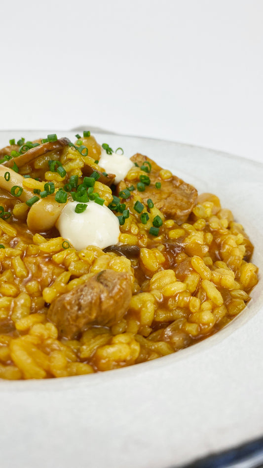 Arroz meloso de solomillo y setas