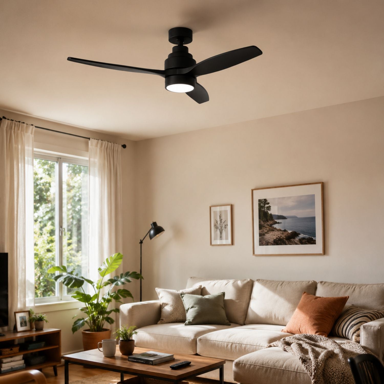Ventilador de techo con luz Brizy Bright Black - SPECIAL PRICE