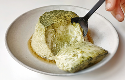 Flan de té macha