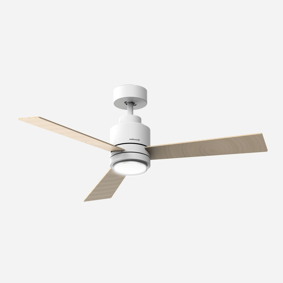 Ventilateur Plafond Mellerware Brizy Bright - 132cm - Moteur DC Silencieux - LED Intégrée - Télécommande - Bois Clair
