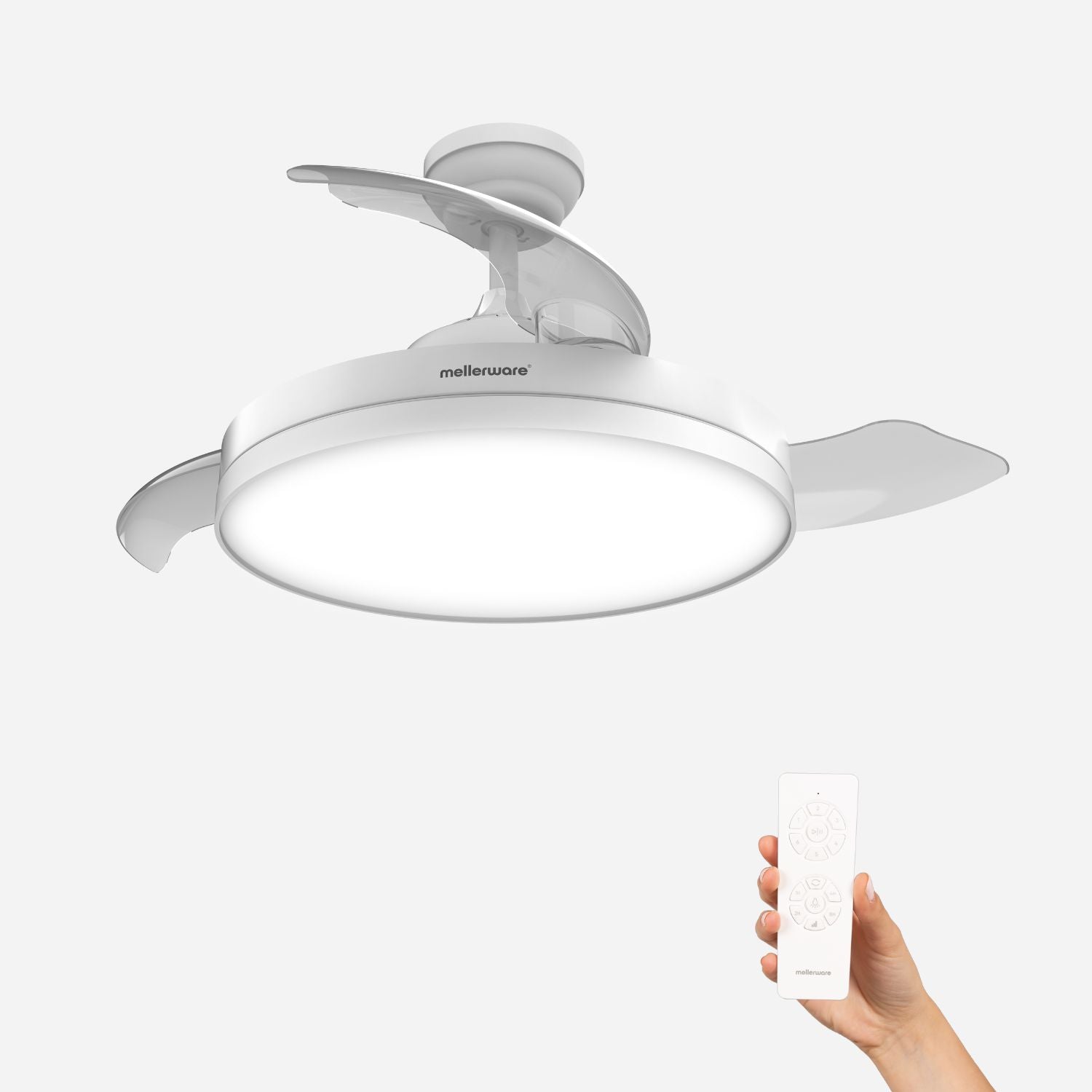 Ventilador Para Camper Ventilador De Techo Retráctil Inteligente Con Control Reoto De Luces Ventilador De Techo Retractil