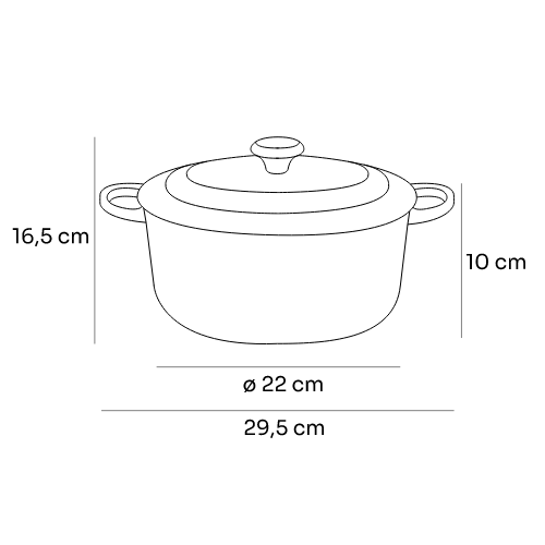 Cacerola Cocotte de hierro fundido Selenium - 22 cm